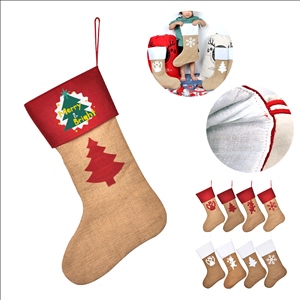 Burlap Felt Christmas Stockings